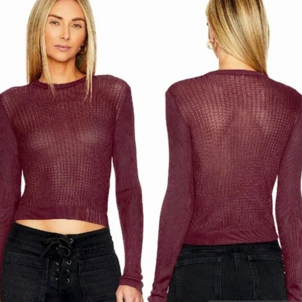 Free People,NWT, H20 Crew Pullover,Raw Garnet Color ,Small